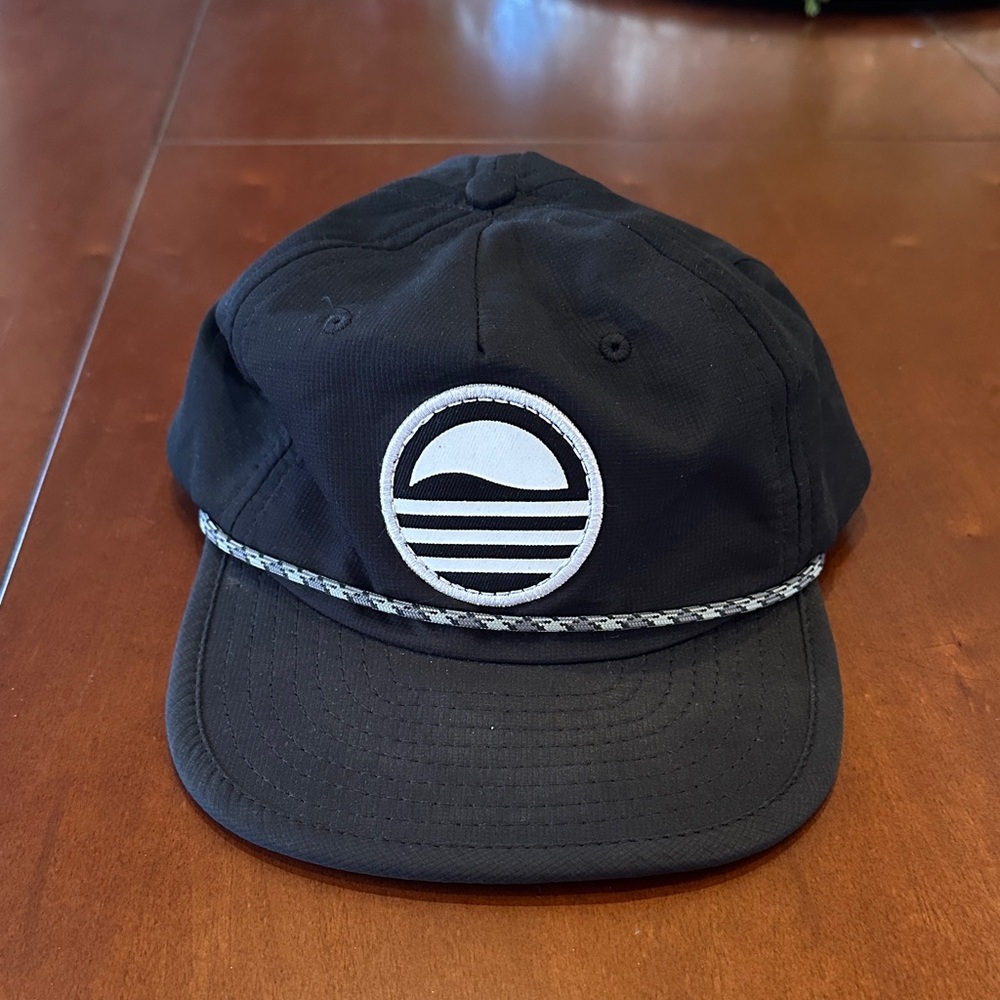 Sunday Golf Black Cap with White Logo